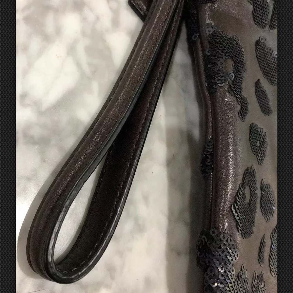 Coach Madison Leather Sequin Ocelot Zip Clutch - Picture 3 of 8